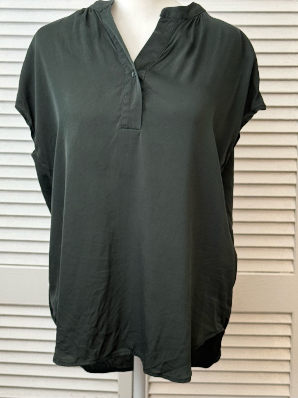 Quince Washable Stretch Silk Dolman Sleeve Blouse Womans Size S Quiet Luxury